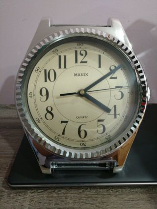 Vintage Manix Large 26 " Long Wrist Watch Wall Or Desk Clock Quartz