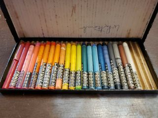 Vintage Crayonex Drawing Crayons,  Prang,  21 Colors,  " The American Crayon Company "