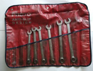 Vintage Proto Metric 6 Pc Combination Wrench Set In Roll Pouch