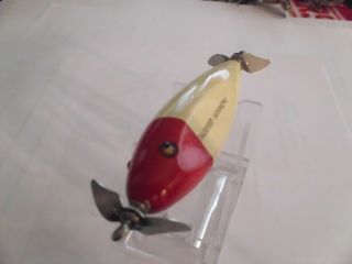 Vintage Ccbc Injured Minnow Wood Fishing Lure With Glass Eyes Antique Bass Old