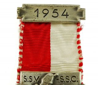 1954 Vintage Shooting Medal Ribbon Award SSV SSC EFS TFC Switzerland Huguenin 3