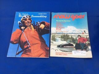 2 Vintage Snowmobile Magazines Snow Goer World Of Snowmobiling 1970 1973 Vtg Cat