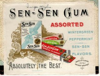 Sen - Sen Chewing Gum Large Counter Display Box Lid Graphics On Both Sides F2A 2