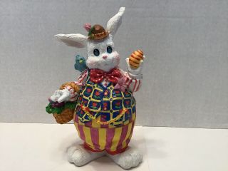 House Of Lloyd 1997 Ceramic Easter Bunny With Hidden Snow Globe