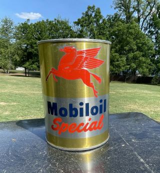 1 Quart Motor Oil Can Mobiloil Special Pegasus Mobil Gold