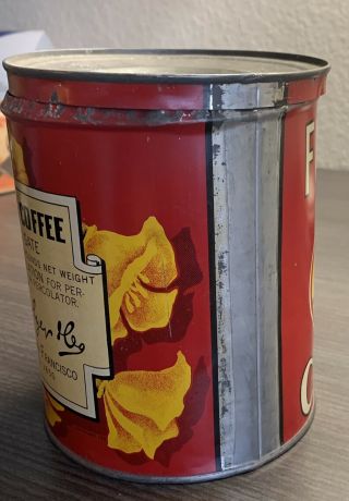 vintage Folger’s Coffee tin - 1931 Golden Gate—2 pounds - 3