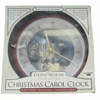 Vintage Thomas Kinkade Christmas Carol Clock Plays 12 Carols 1 Each Hour