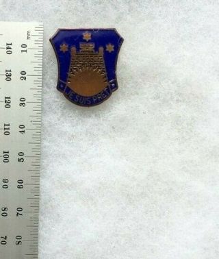 Wwii 164th Infantry Regiment Di Crest Dui Pin Back Gemsco Maker