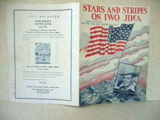 Sheet Music Stars And Stripes On Iwo Jima.  Cpy 1945 Bob Wills & Cliff Johnsen