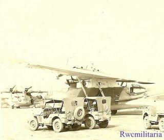 Org.  Photo: Us Navy Pby Catalina Seaplanes (44 - 34083) Parked On Airfield