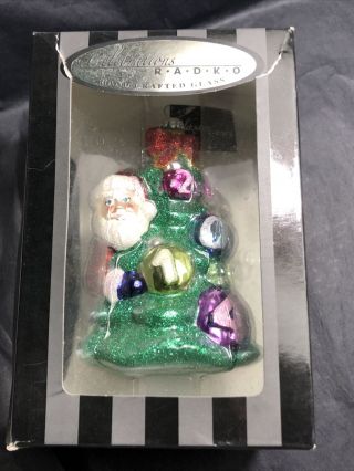 Christopher Radko Santa Tree Glass Christmas Ornament Celebrations By Radko