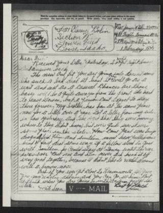 1945 Us V - Mail Hq Xi Fighter Command (italy) Apo 520,  Ny To S/sgt In Boise,  Id