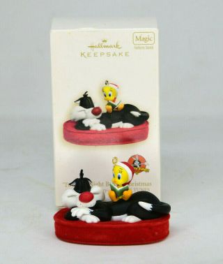 Looney Tunes Sylvester And Tweety Talking Hallmark Keepsake Ornament 2008