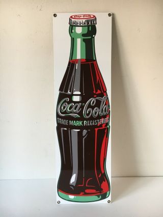 Vintage Ande Rooney 1980s Porcelain Coca Cola Coke Bottle Sign 21 " H