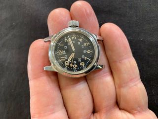 Elgin Military Navigation Hack Setting 24 Hour Dial Wrist Watch