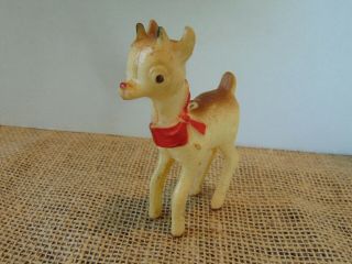 Vtg Rudolph The Red - Nosed Reindeer Hard Plastic Christmas Figure 3.  5” 1950 