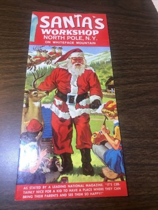 1950s Santa ‘s Workshop North Pole Ny Brochure X94