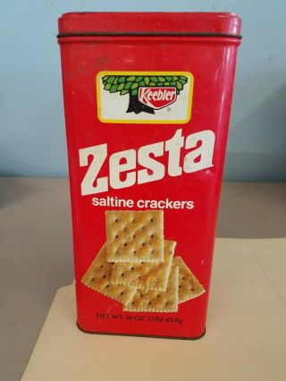 1981 Keebler Zesta Saltine Crackers Metal Tin (empty)
