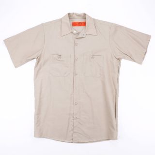 Vintage Red Kap Beige 90s Short Sleeve Worker Shirt Mens M