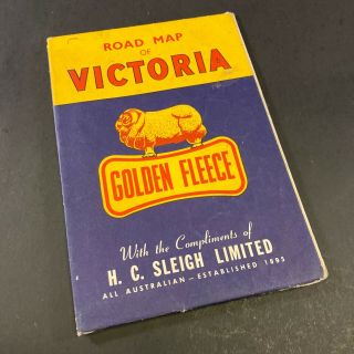 Vintage Golden Fleece Victoria H.  C Sleigh Limited Folding Paper Road Map