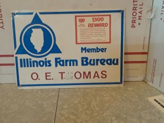 Vintage Illinois Farm Bureau Member Sign,  Agriculture Advertising,