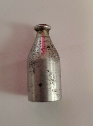 Vintage 1950s Era Clark Metal Milk Bottle Shaped Pencil Sharpener Made Usa