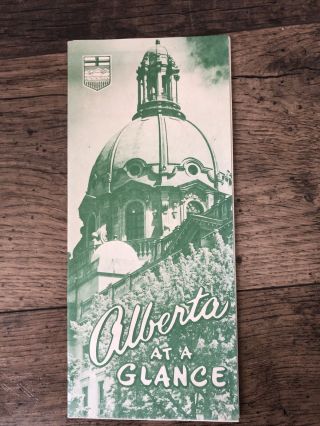 1958 Government Of Alberta Road Map: Alberta At A Glance Canada Brochure