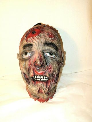 Halloween Hanging Ghoul Zombie Severed Head Rubberized 12 In.  By Nightview