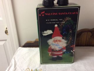 Vintage Musical Walking Santa Claus Battery Operated 3