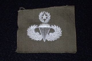 Korean War Us Army Master Parachutists Badge " Jump Wings " Embroidered Type Early