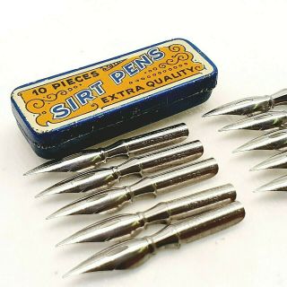 Vintage Sirt Nibs Calligraphy Dip Pen Nibs In Tin Box 1930 