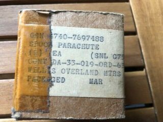 Korean War Us Army 1953 Spool Parachute Boxd Made By Willis Overland Mtrs Toledo