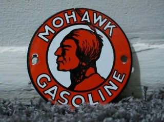 Vintage Mohawk Porcelain Sign Gas Motor Oil Metal Service Station Gasoline Rare