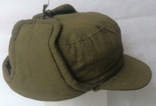 Korean War China Pva Army Cold Weather Padded Field Cap String Ties Pla 1950s