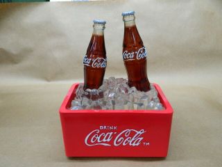 Vintage 1997 Coca - Cola 2 Coke Bottles In Cooler Light Up Fountain W Music
