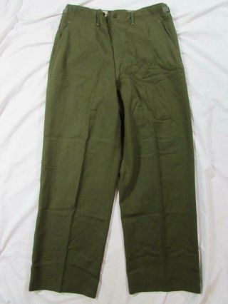 Vtg 50s 1953 M - 1951 Us Army Wool Combat Pants Trousers M - 51 35x31 Korean War