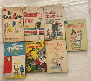 7 Vintage Adult Humor Cartoon Paperback | From Bed To Nurse,  Clementine Cherie,