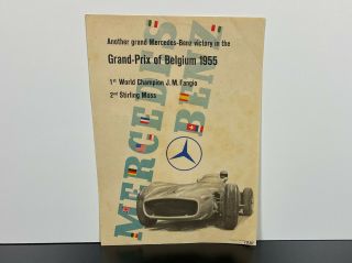 Rare Vintage 1955 Mercedes Benz German Grand - Prix Race Car Poster Art