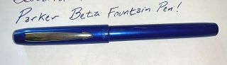 Collectible,  Pen,  Parker,  Fountain Pen,  Blue,  Beta