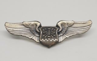 Korean War Sterling Usaf Air Force Navigator 2 Inch Wings Badge By Davorn
