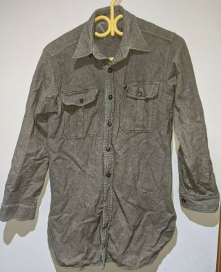 Vintage Korean War Canadian Army Wool Shirt 1953 Size 16 Neck 38 Inch Chest