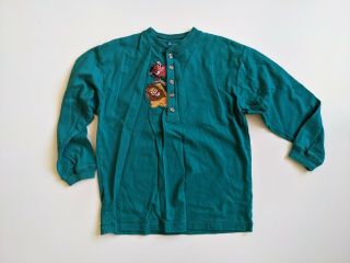 Vintage Disney Lion King Simba Teal Henley Long Sleeve Kids Shirt Large 10 12