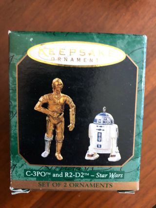 Hallmark 1997 Star Wars C3po And R2 - D2 Miniature Ornament Set