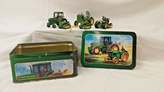 Collectible John Deere Tractor Set W/ Tin Box