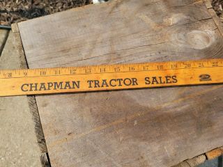 Vintage Yardstick Chapman Tractor Sales Dealership Marshall Michigan 