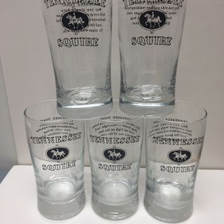 Set Of 5 Vintage Tennessee Squire Drinking Glasses Jack Daniels 1980s Barware