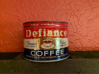 Vintage Defiance Coffee Tin,  1 Pound Size