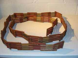 Vintage Wired Wooden Christmas Fence For Under Holiday Tree - Over 140 " Long Guc