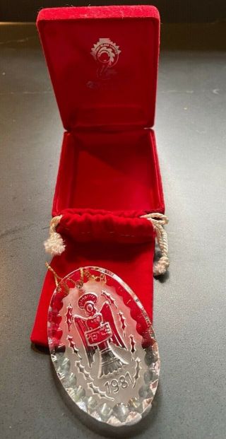 1981 Waterford Crystal Annual Christmas Ornament 1981 Angel Peace W/ Box / Bag