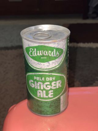 Vintage Edwards Pale Dry Ginger Ale Soda Can Steel Rare